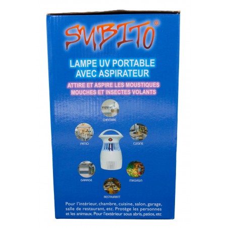 Lampe UltraViolet portable avec aspirateur à insectes volants Subito 5 | Insecticide Antinuisible Qualité Professionnelle