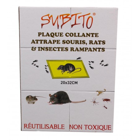 Plaque collante attrape souris rats et insectes rampants - Subito | Insecticide Antinuisible Qualité Professionnelle