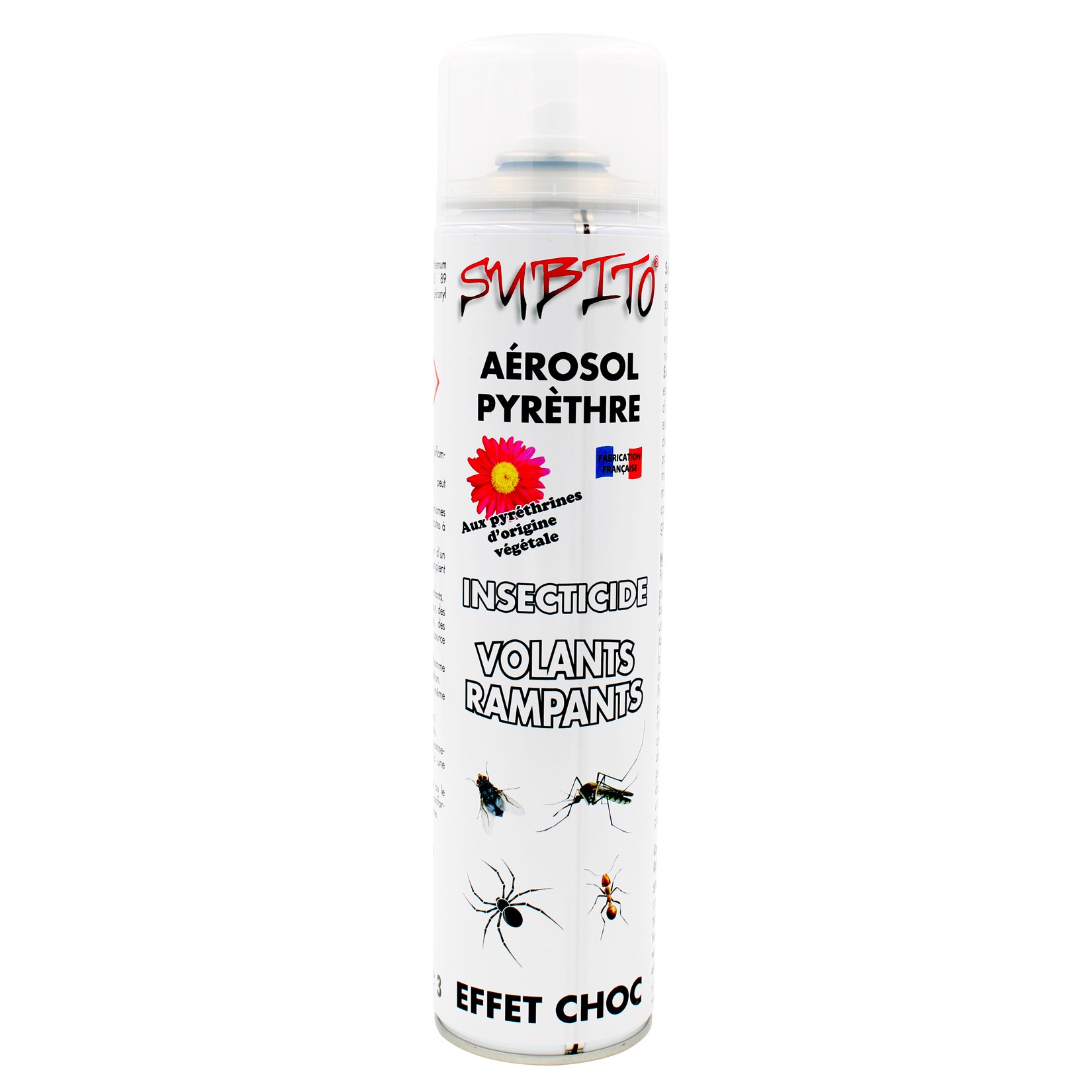 Aérosol au Pyrèthre anti-insectes volants et rampants 600 ml de Subito | Insecticide Antinuisible Qualité Professionnelle