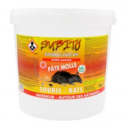 Bonirat pâte DIF raticide souricide pâte molle seau de 5 kg de Subito | Insecticide Antinuisible Qualité Professionnelle