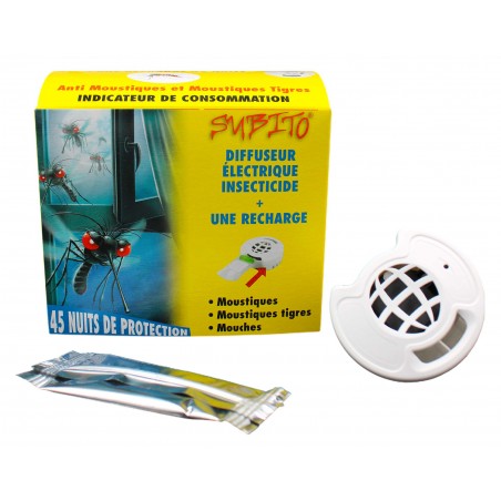 Diffuseur électrique insecticide anti-moustiques + 1 recharge 45 nuits de Subito | Insecticide Antinuisible Qualité Pro