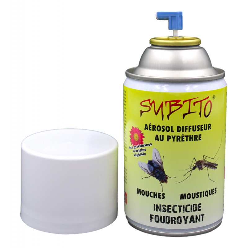 Aérosol diffuseur au Pyrèthre insecticide mouches et moustiques de Subito | Insecticide Antinuisible Qualité Professionnelle