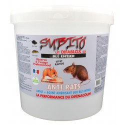 Difablox blé entier anti-rats à base de Difénacoum en 5 kg de Subito | Insecticide Antinuisible Qualité Professionnelle