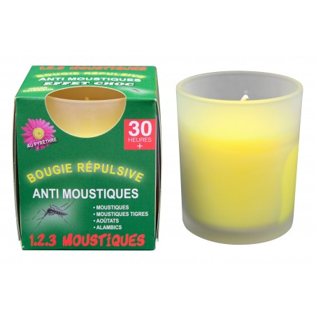123 Moustiques Bougies répulsive anti-moustiques au Pyrèthre 30h | Insecticide Antinuisible Qualité Professionnelle