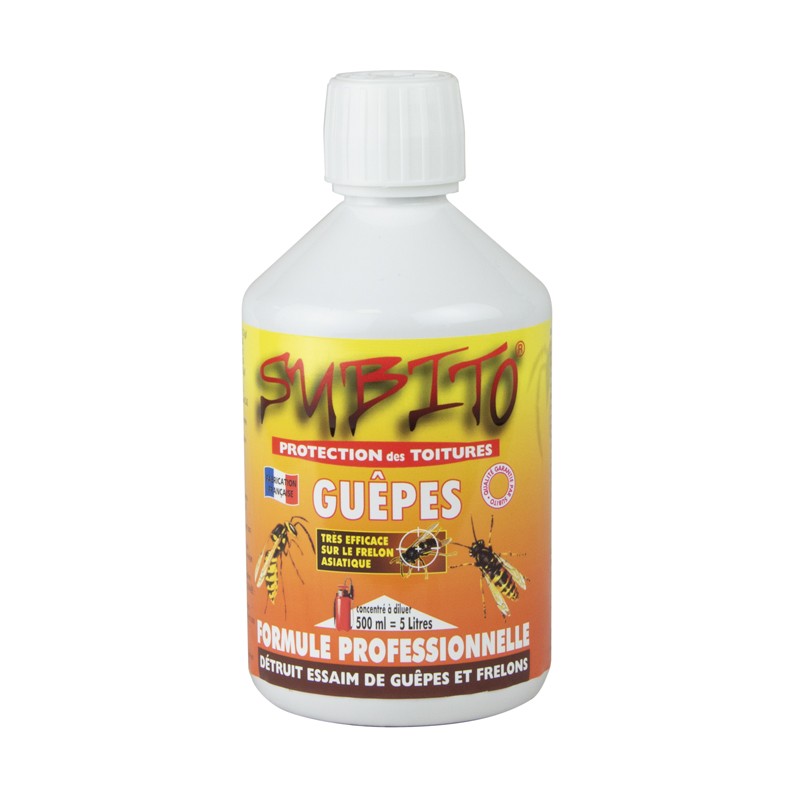 Guêpes et Frelons concentré spécial protection toitures 500 ml Subito | Insecticide Antinuisible Qualité Professionnelle