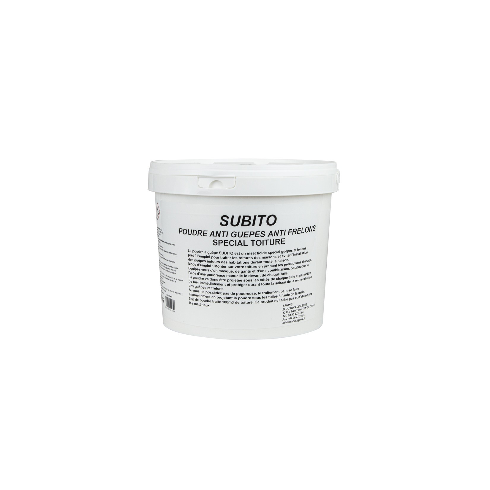 Poudre anti-guêpes et frelons spécial toitures seau de 5 kg Subito | Insecticide Antinuisible Qualité Professionnelle