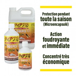 Action de la Gamme Protection des toitures détruit essaim guêpes et frelons de Subito 5L 1L et 500ml | Insecticide Antinuisible