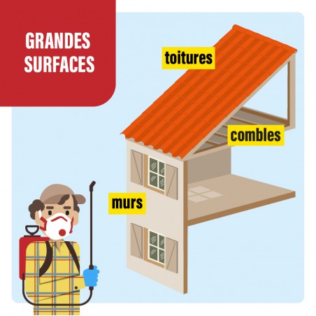 Protège des murs toitures combles des guêpes et frelons | Insecticide Antinuisible Qualité Professionnelle
