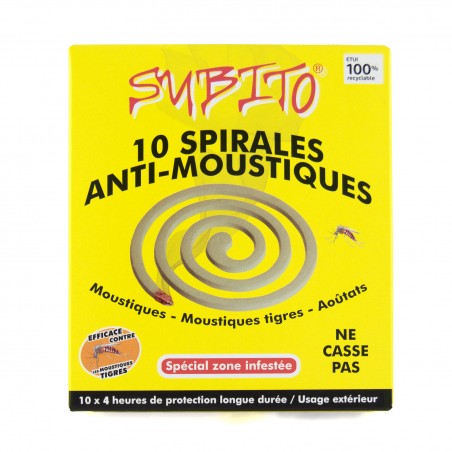 Spirales anti-moustiques, anti-moutiques tigres, anti-aoûtats de Subito | Insecticide Antinuisible Qualité Professionnelle