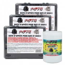 Pack économique Anti Rats – 3x Boîte d’appât Rat + 1x Raticide Fanga B+ Pâte bleue - Subito