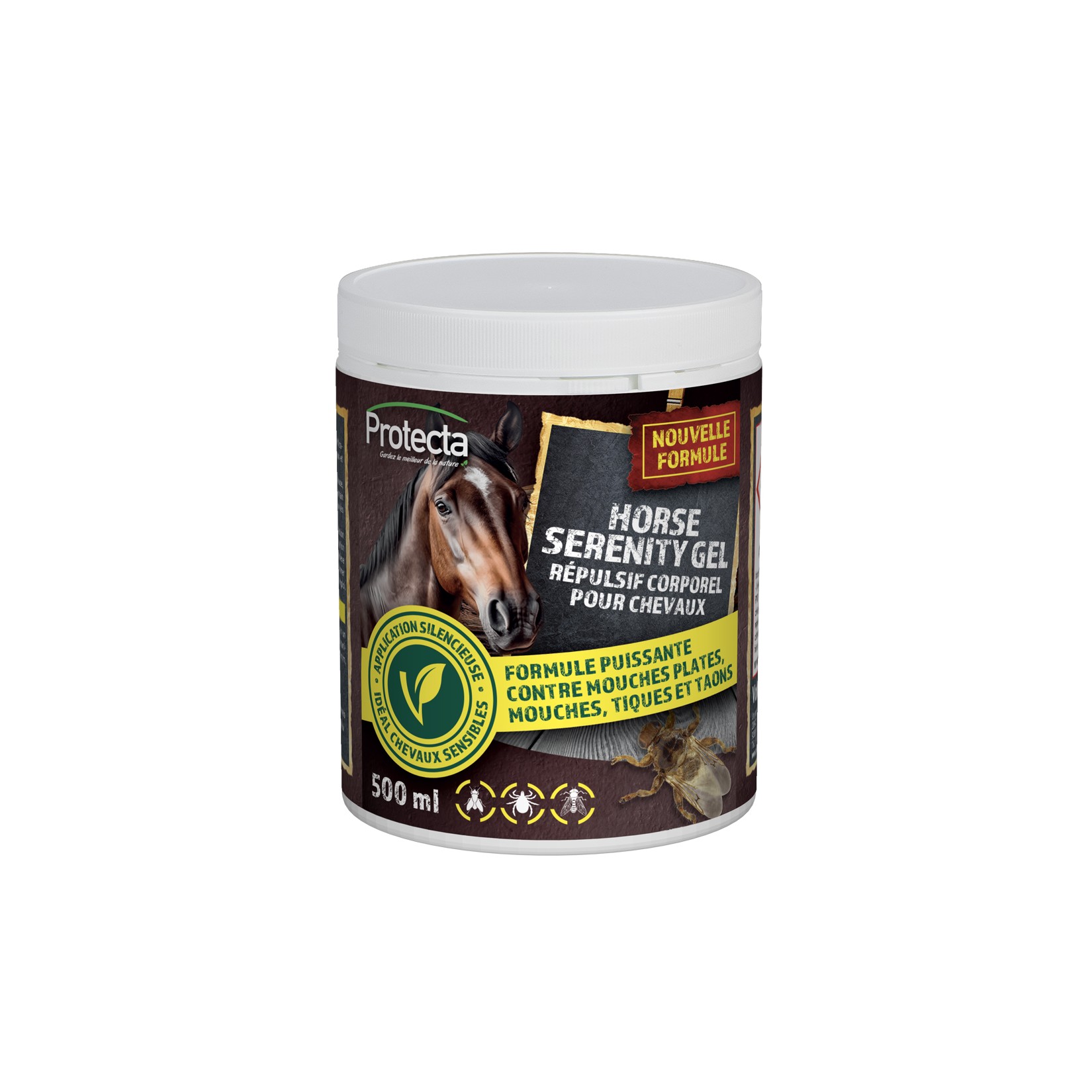 Gel répulsif insectes pour Chevaux sensibles - Horse Serenity Protecta - 500 ml