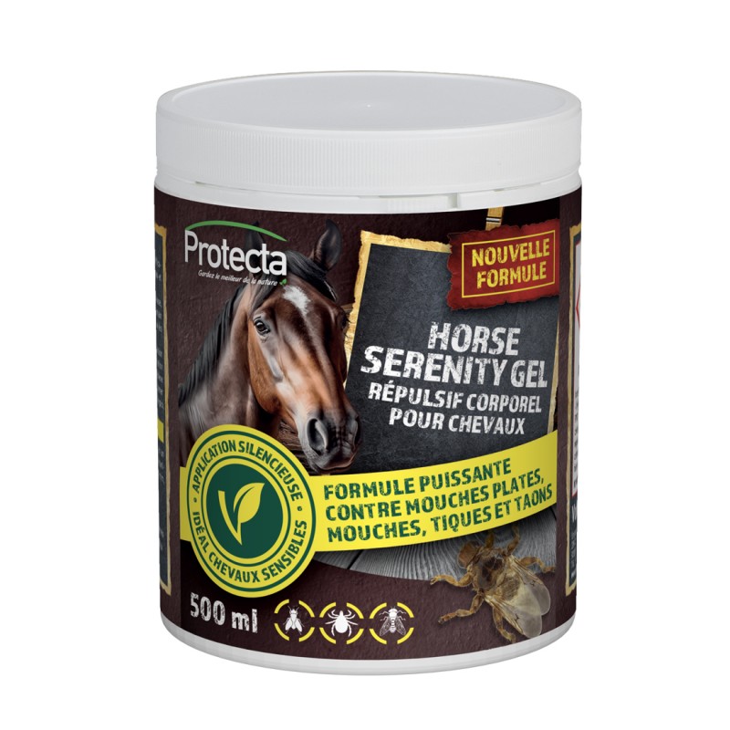 Gel répulsif insectes pour Chevaux sensibles - Horse Serenity Protecta - 500 ml
